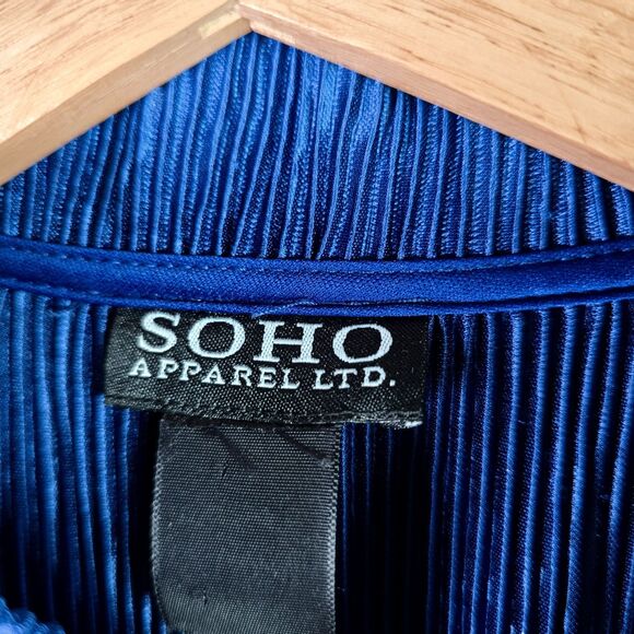 Soho Apparel Womens Bomber Jacket XL Purple Pleated Lightweight Ribbed Zip Up - Picture 4 of 10